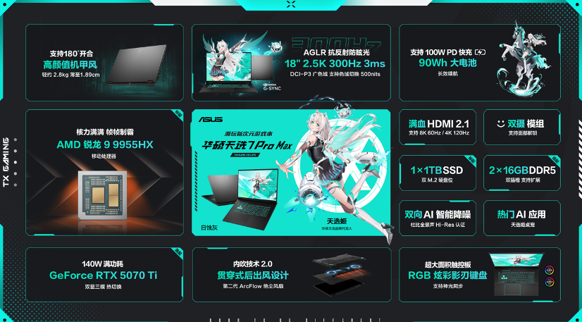 华硕天选7 Pro Max新品预约开启，解锁18英寸大屏电竞体验